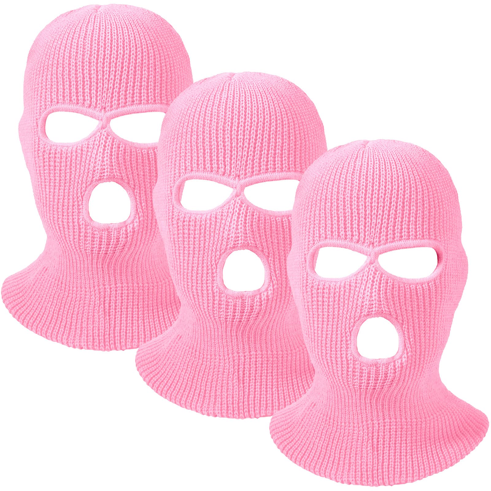 3 Pieces Balaclava Ski Mask Winter Knitted Full Face Cover Ski Mask Cover Valentine Balaclava for Women Men