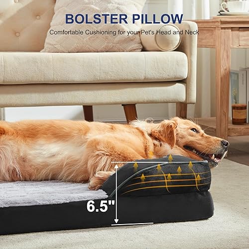 Vista 2 de FURTIME Cama ortopédica para perros pequeños, sofá cama lavable para perros pequeños, sofá cama de espuma de apoyo para mascotas con funda extraíble
