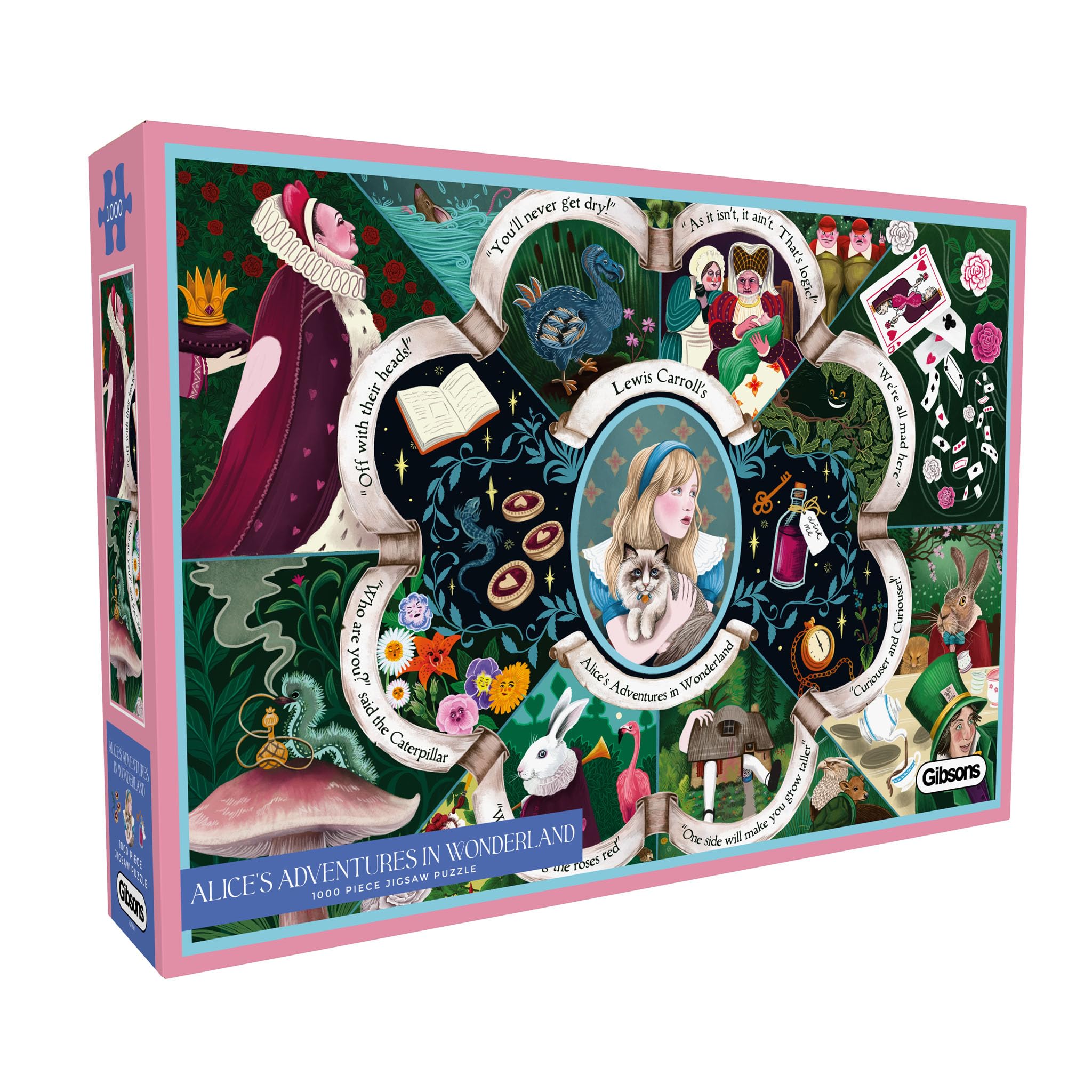 Gibsons Alice's Adventures in Wonderland 1000 Piece Jigsaw Puzzle for Adults – Beautiful Artwork by Anna Stead – Premium Sustainable UK/EU Made