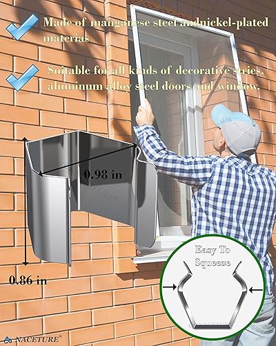 Miniatura 6 de Clips de instalación de puerta mosquitera – 10 clips de pantalla para volver a cribar y clips de retención de pantalla para ventana de patio