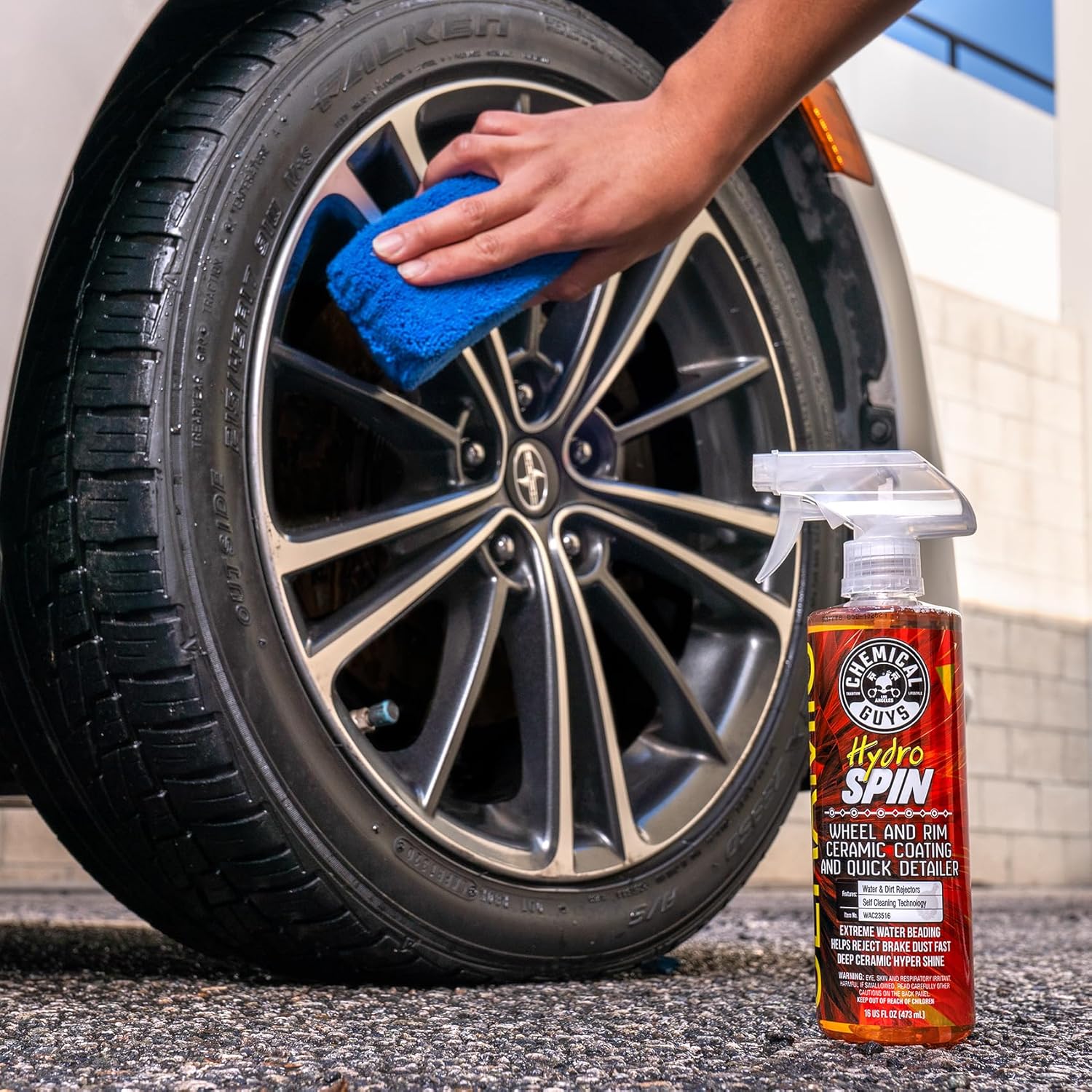 Chemical Guys HydroSpin Wheel & Rim Ceramic Coating and Quick Detailer Spray - 16 oz Spray Protects Wheels, Rims & Brake Parts with Hydrophobic Ceramic Shine - Safe for Cars, Trucks, SUVs, Motorcycles - Image 8
