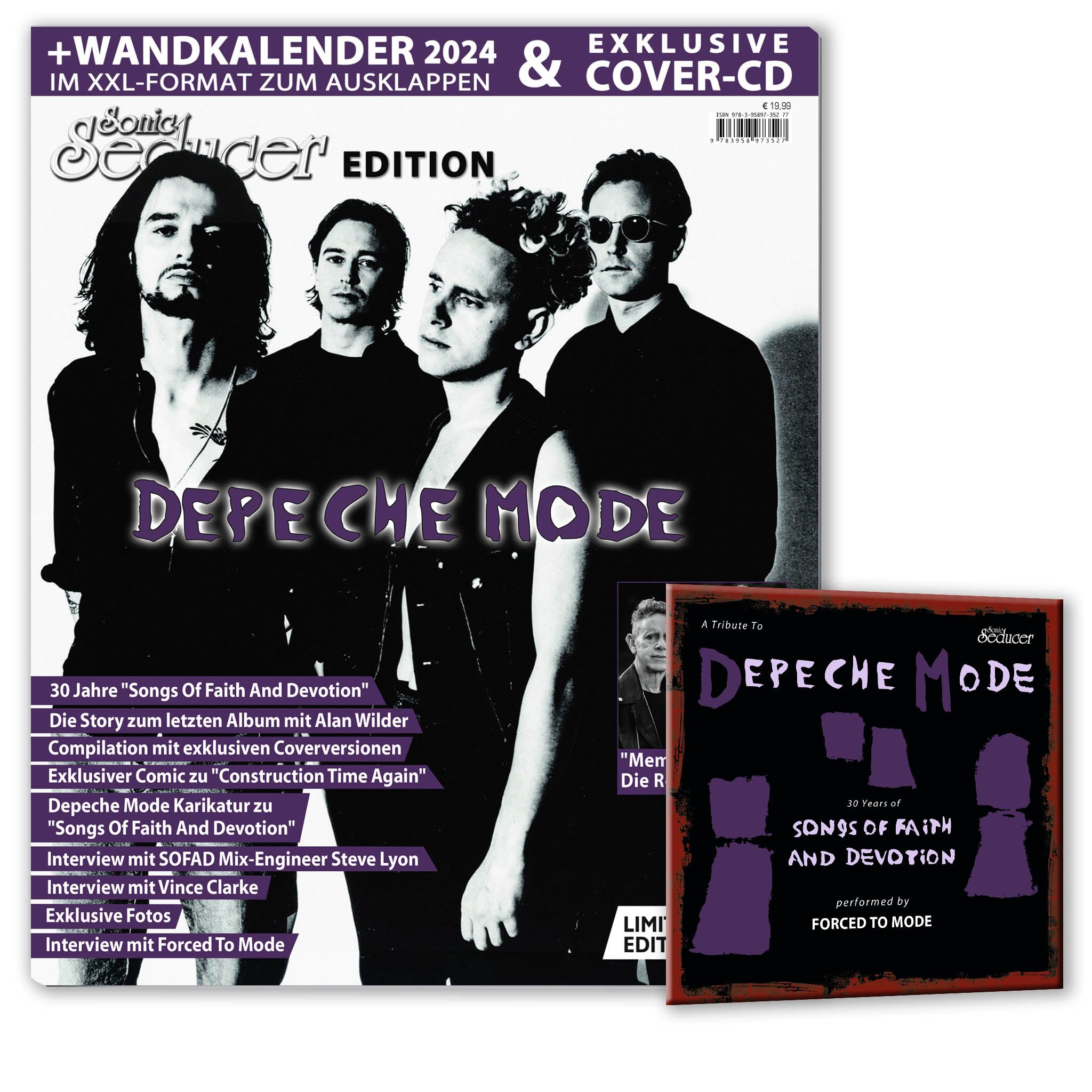 Sonic Seducer Edition Depeche Mode inkl. XXL-Wandkalender 2024 + „Songs Of Faith And Devotion“ Cover-Compilation perf. by FORCED TO MODE – lim. 999 Exemplare