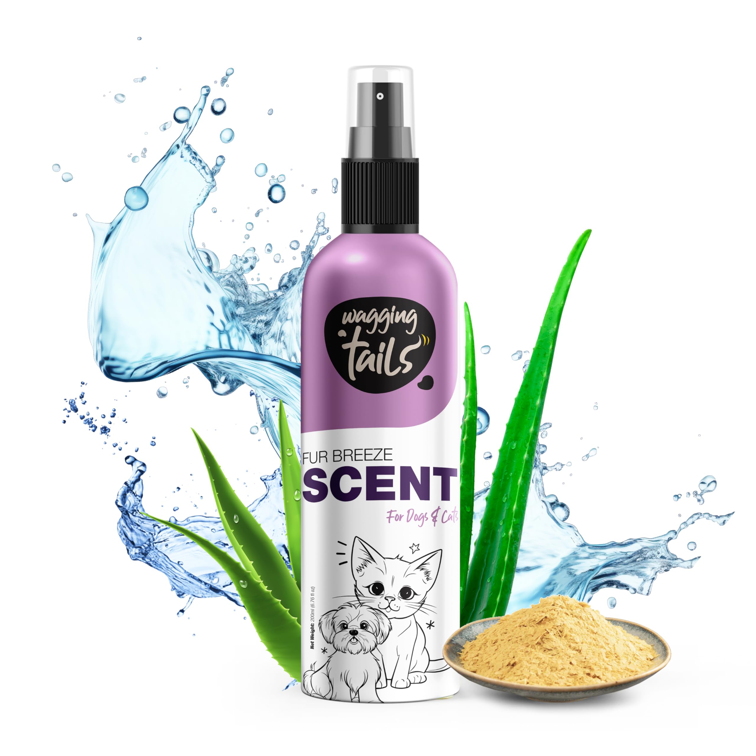 Wagging Tails Fur Breeze Dog Perfume 200ml | Fresh Mist for Dogs, Cats & Pets |Odor Eliminator with Lasting Fragrance| Essential Grooming Spray | Alcohol-Free, Water-Based | Safe for All Breeds & Ages
