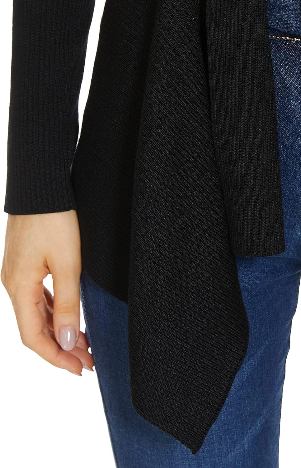 INKOFF Womens Draped Front Cardigan Sweaters Long Sleeve Waterfall Irregular Hem Cardigans Lighweight - Image 3