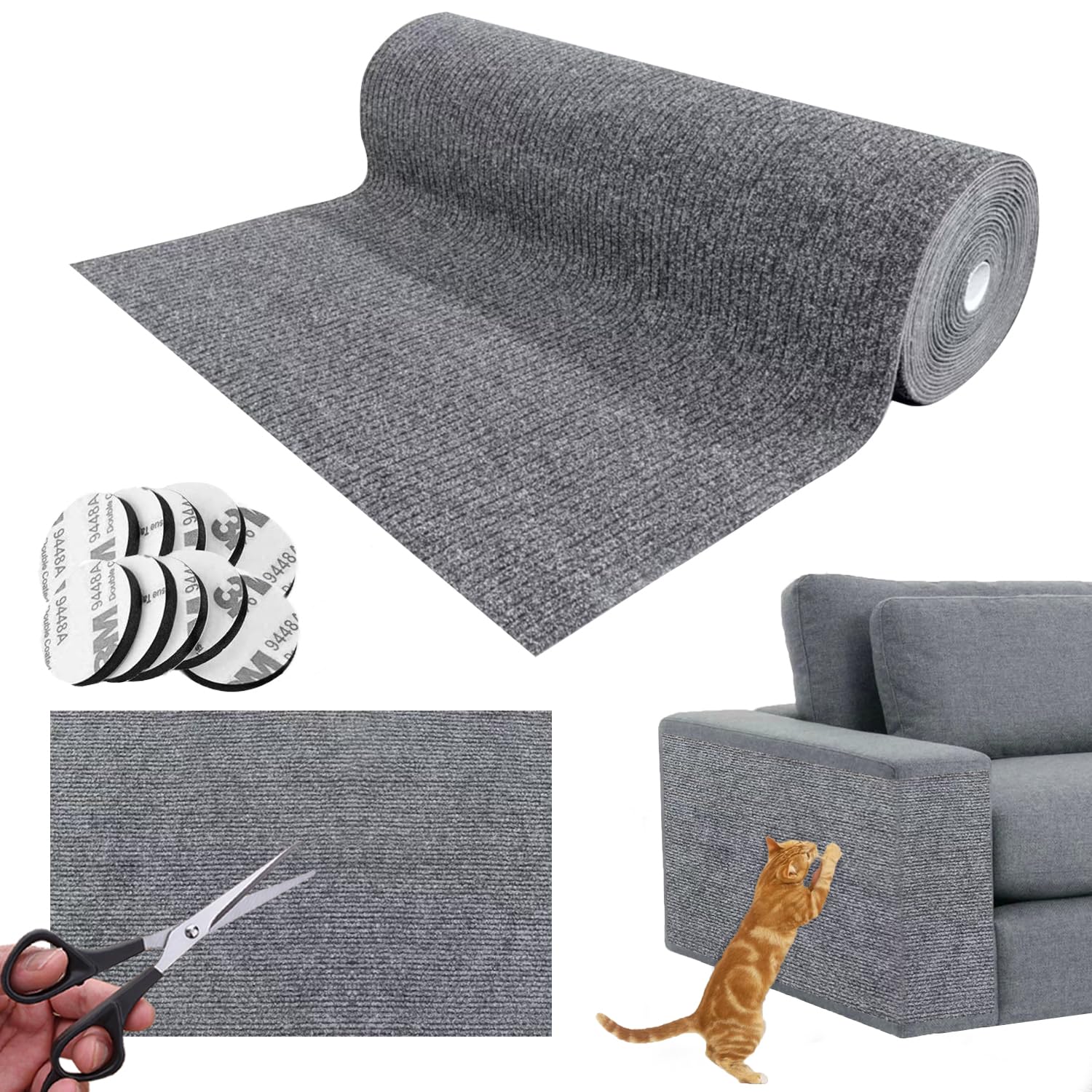 Alfombra Rascador para Gatos, Protector Sofa Gatos Arañazo,Protector de Muebles Autoadhesivo 200X40cm,Cat Scratcher,Rascador Gato,Alfombra Arenero Gato,para Protección de Alfombras Sofá de Muebles