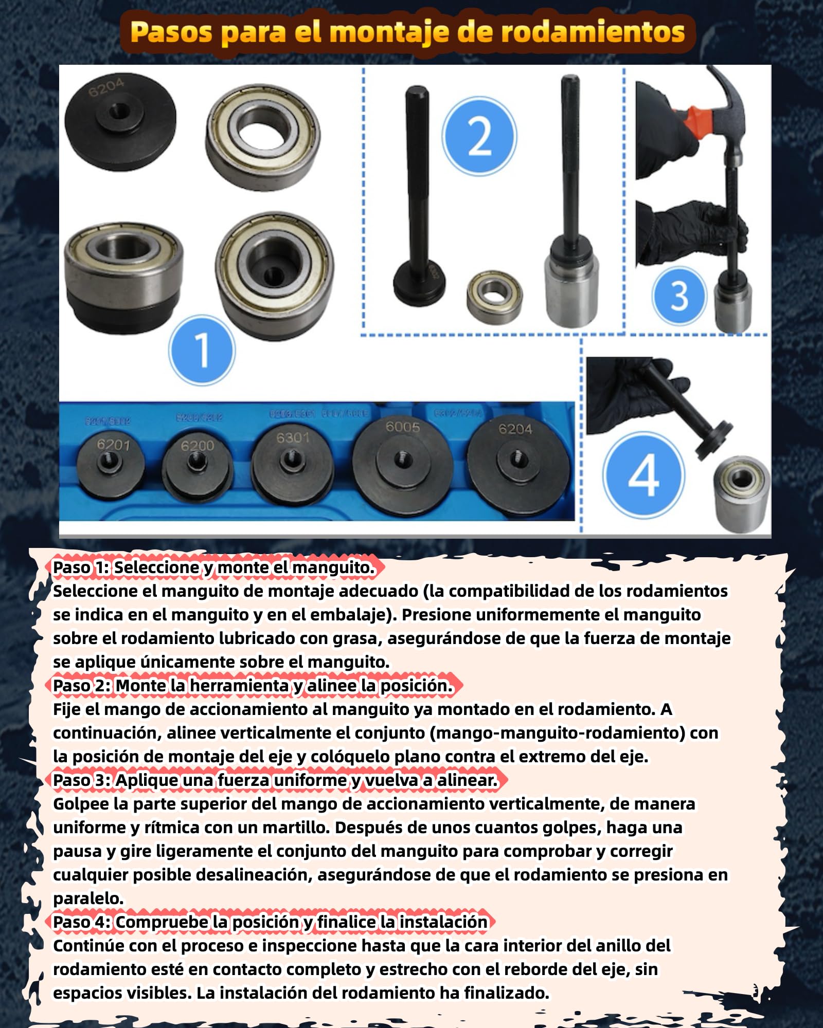 16PCS Extractor Rodamientos Bicicleta con Kit Prensa para Cojinetes para Instalación Rodamientos Extractor Rodamientos Internos con 7 Pinzas Expandibles & Extractor de Dos Mordazas