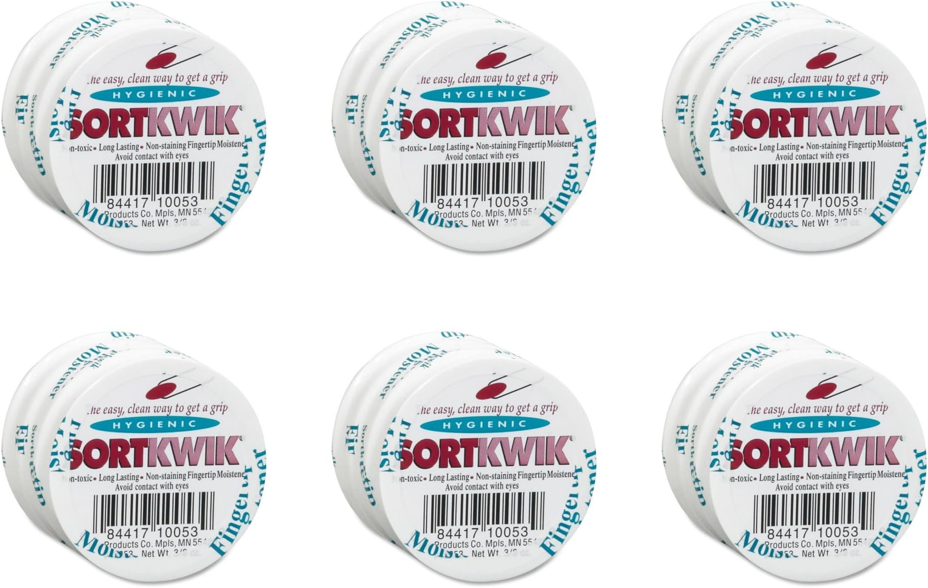 Lee Sortkwik Fingertip Moistener, 3/8 oz, 6 Sets of 3 Packs
