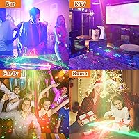 Vista 4 de Luces de fiesta de escenario de discoteca para DJ, efecto de luz láser del norte, iluminación estroboscópica LED RGB activada por sonido con control