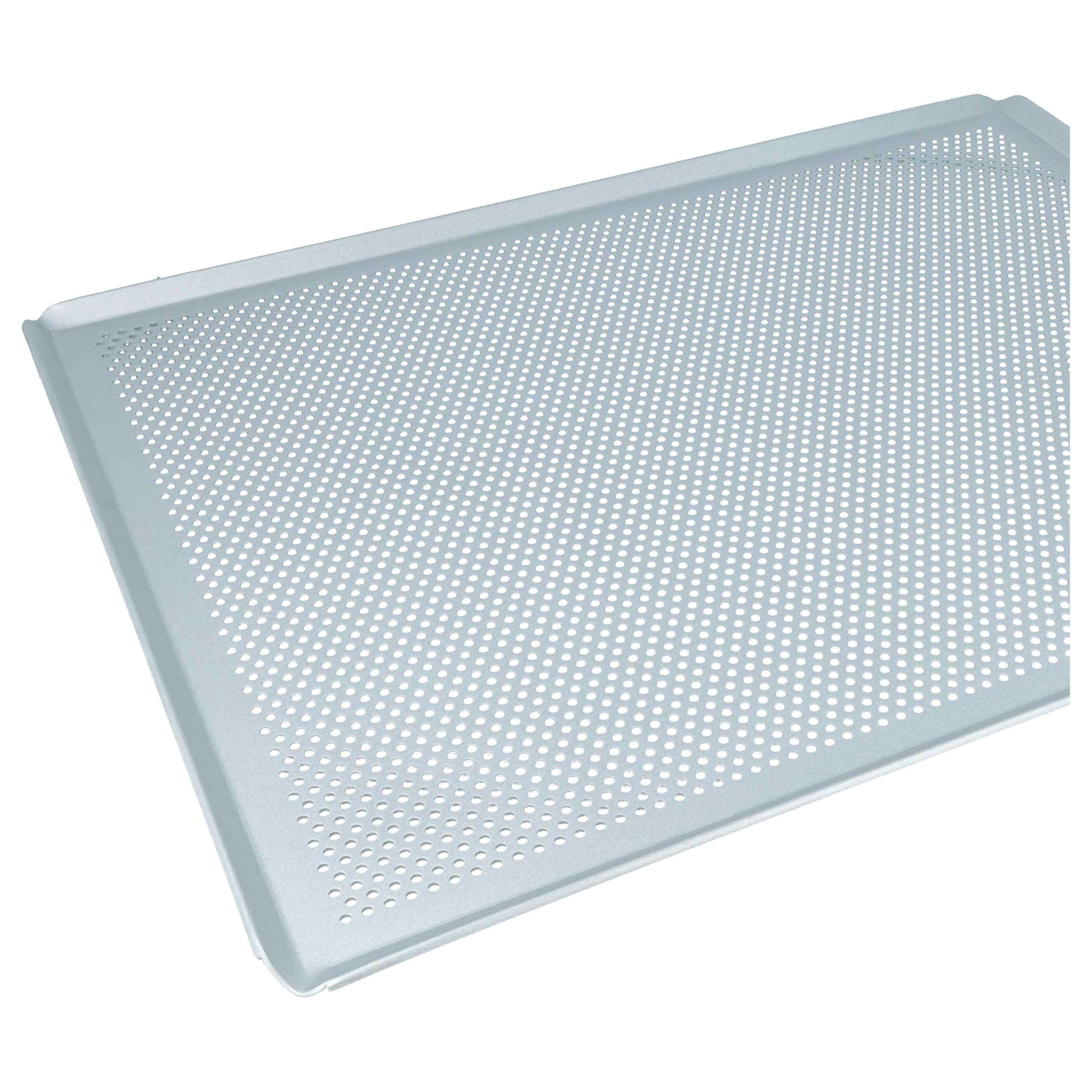 vhbw teglia per forno - 45,5 x 37,5 x 1 cm argento, perforata