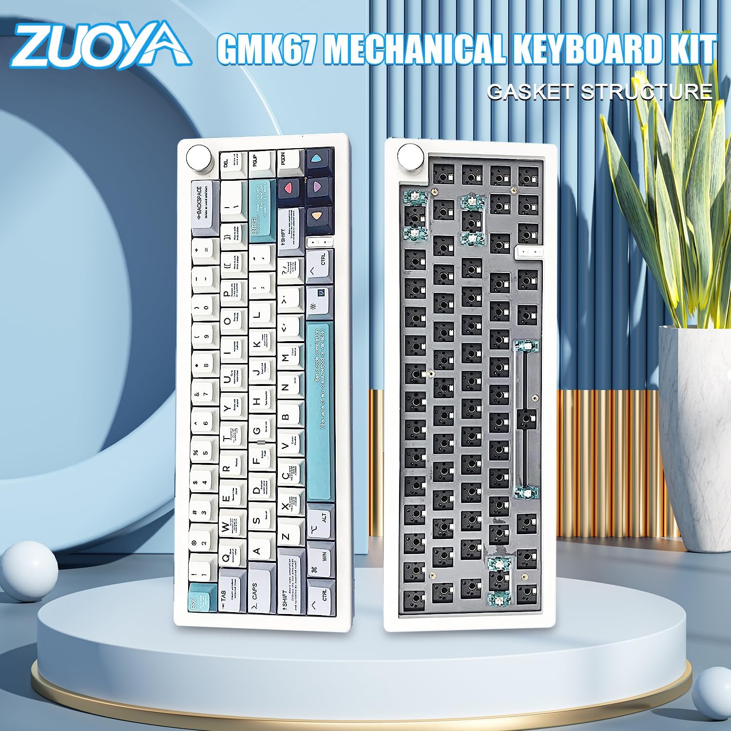 Amazon.com: ZUOYA GMK67 65% Mechanical Keyboard Kit,Tri-Mode BT5.0