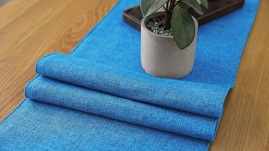 Amazon｜Khooti両面ウォッシャブルポリジュートテーブルランナー耐熱