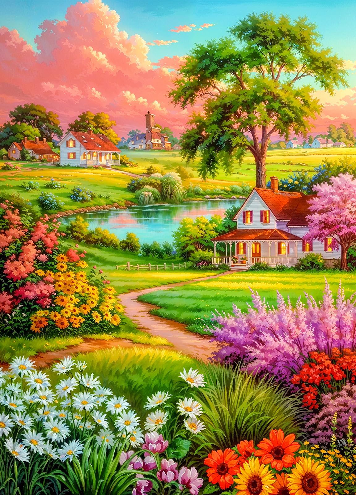 Rural Scenery 500 Piece Jigsaw Puzzles for Adults Idyllic Countryside Landscape Jigsaws for Adults 500 Pieces Puzzle โ image 1