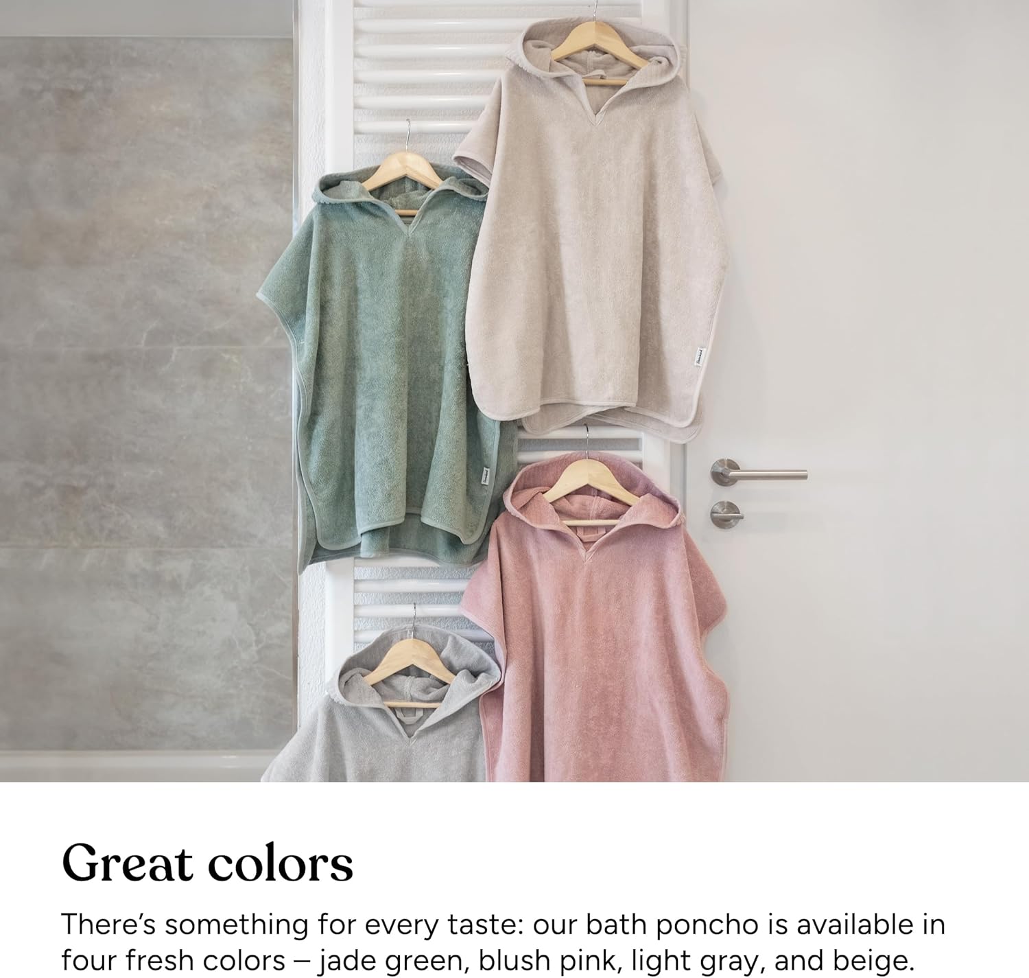 Ehrenkind® Kids Hooded Towel Poncho - 100% Organic Cotton Bathrobe for Boys & Girls, Soft & Absorbent Terry, Oeko-TEX Certified, One Size, Light Gray, Perfect for Bath, Pool & Beach