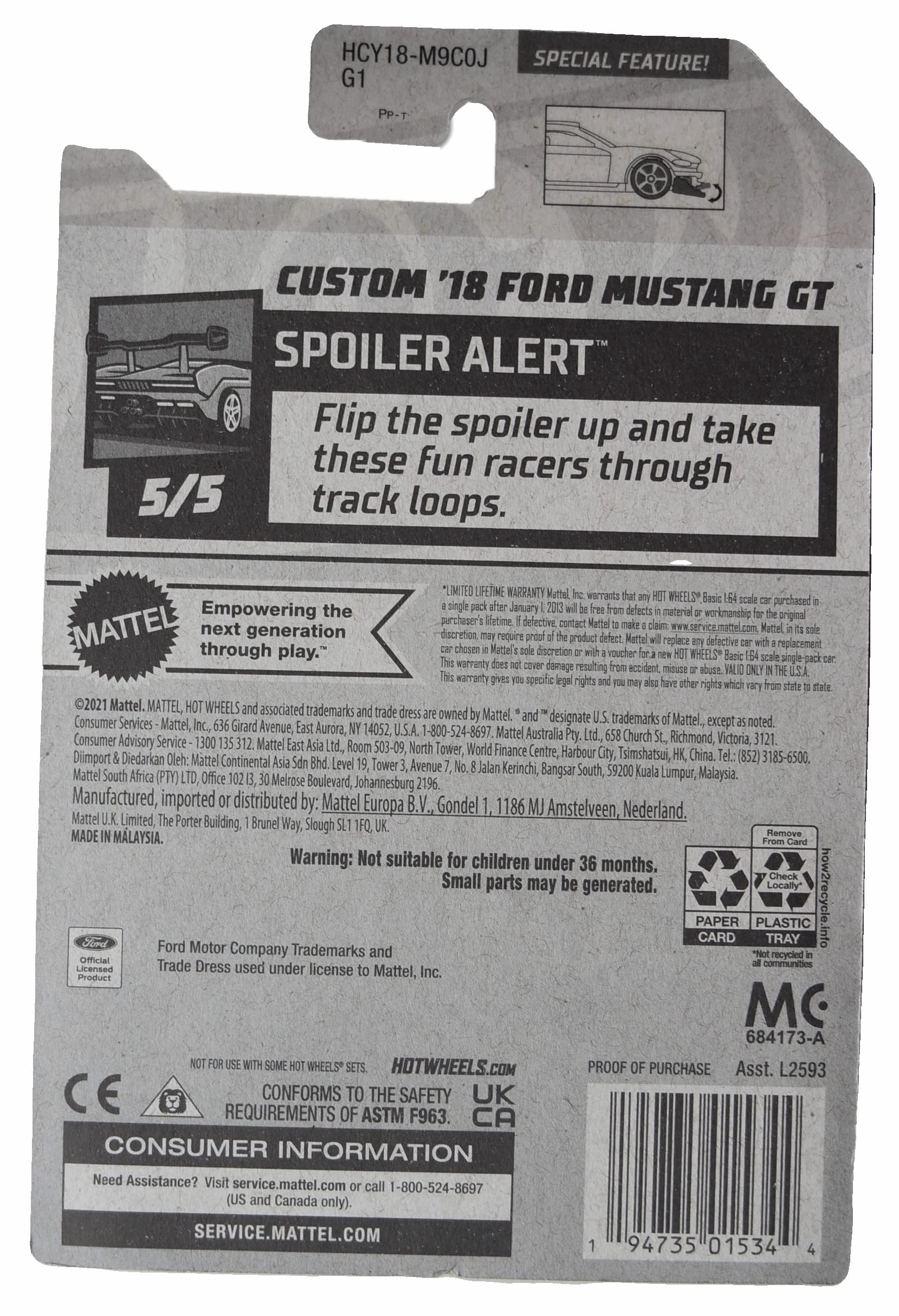 Hot Wheels Super Treasure Hunt Custom '18 Ford Mustang GT