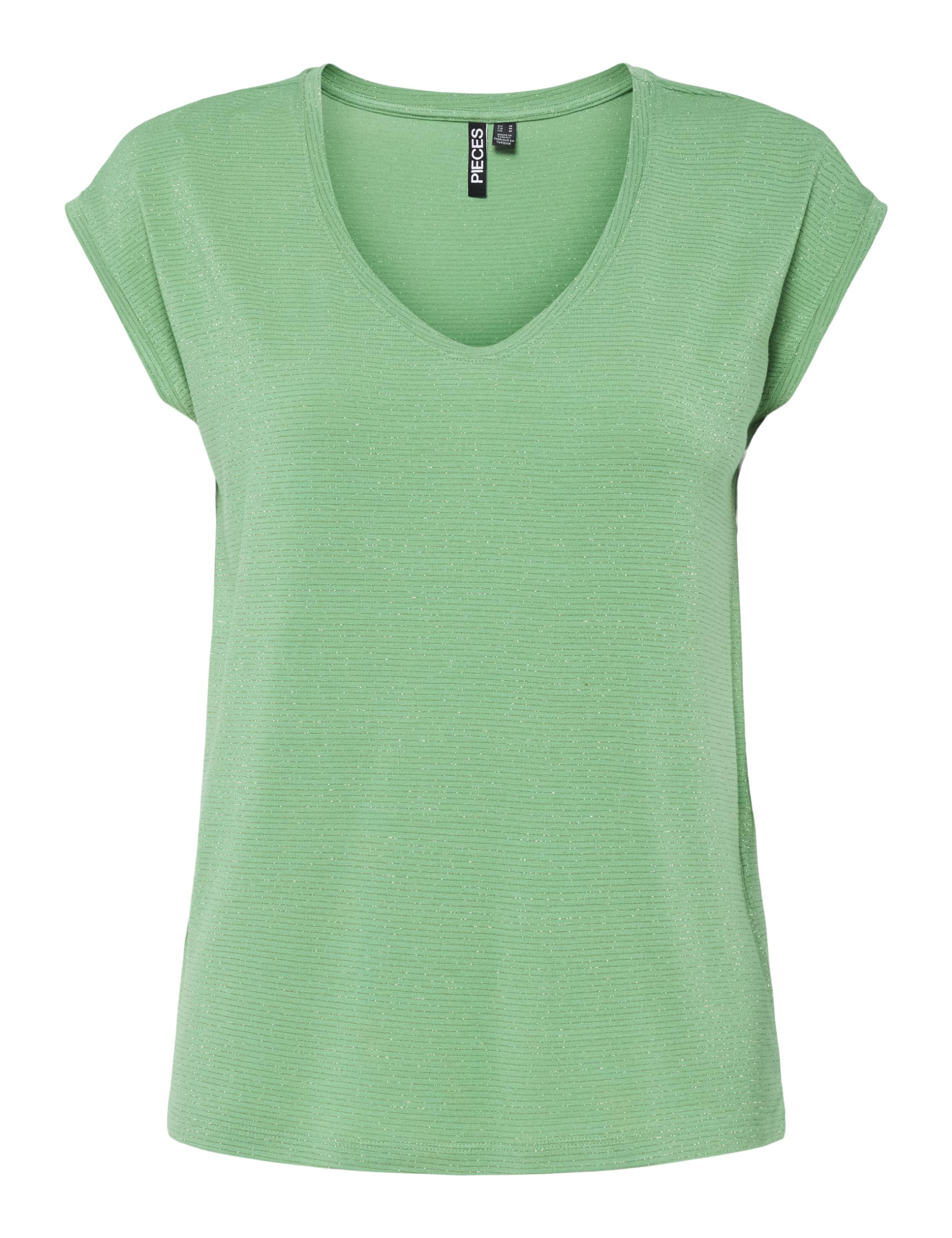 PIECES Dames Pcbillo Tee Lurex Stripes Noos Bc T-shirt, Helder wit/detail: goud Lurex, XS