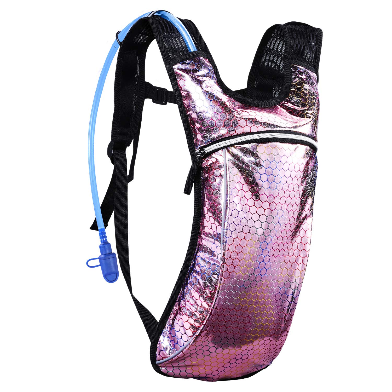 KUYOUHydration Pack,Hydration Backpack with 2L Hydration Bladder Lightweight Insulation Water Pack for Festivals, Raves, Hiking, Biking, Climbing, Running and More (Pink)