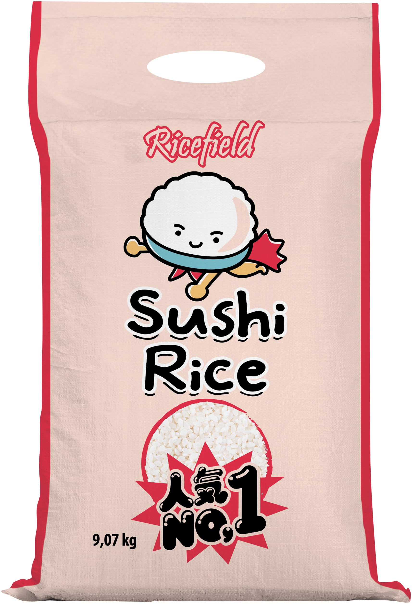 RICEFIELD Arroz para sushi, grano redondo (Japonica) - 1 x 9,07 kg