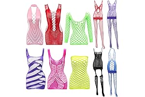 10 Pieces Fishnet Lingerie Set for Women