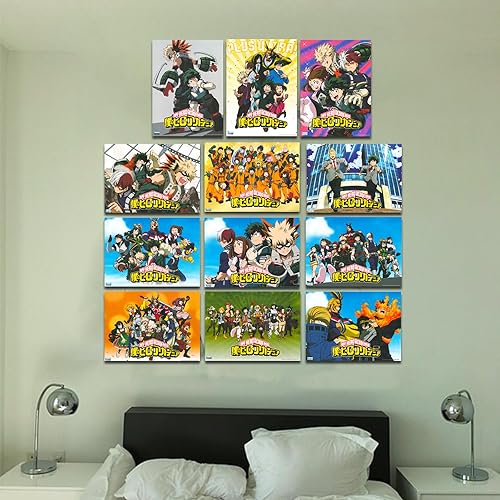 Miniatura 2 de 集英社 My Hero Academia - Juego de pósteres de decoración de habitación con 14 pósteres de arte de pared My Hero Academia de 8 x 11 pulgadas y más