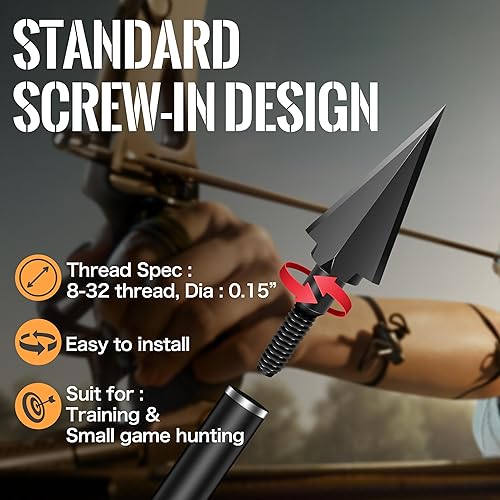 Miniatura 12 de SUNYA Broadheads 100/120/125/150 - Puntas de flecha de tiro con arco para compuesto, arco recurvo y ballesta, paquete de 12 125 Grano torcido