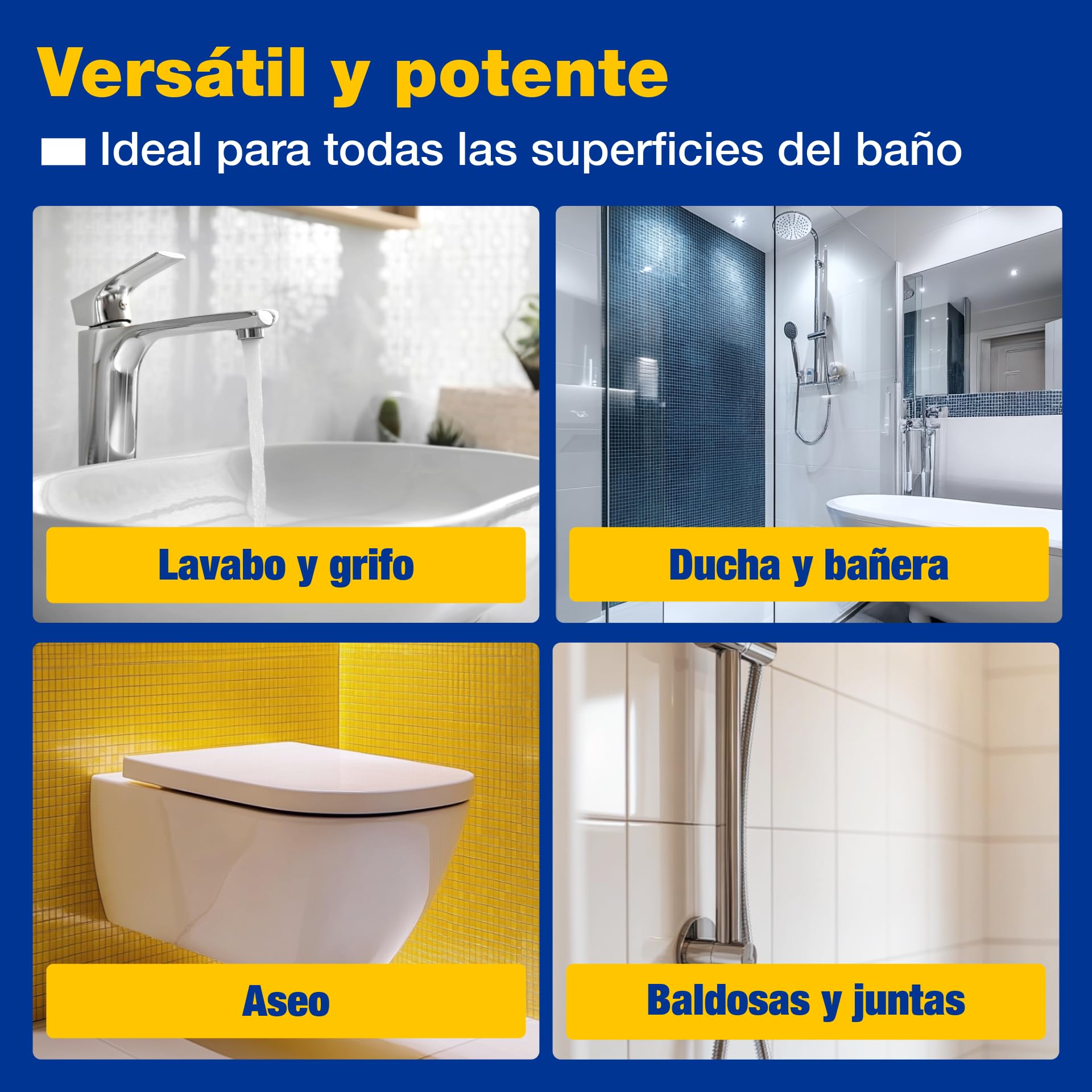 bio-chem Limpiador de Baños e Inodoros 5L + 750ml | Producto de limpieza para la ducha, el lavabo y el inodoro - Detergente antical y antimoho para el baño