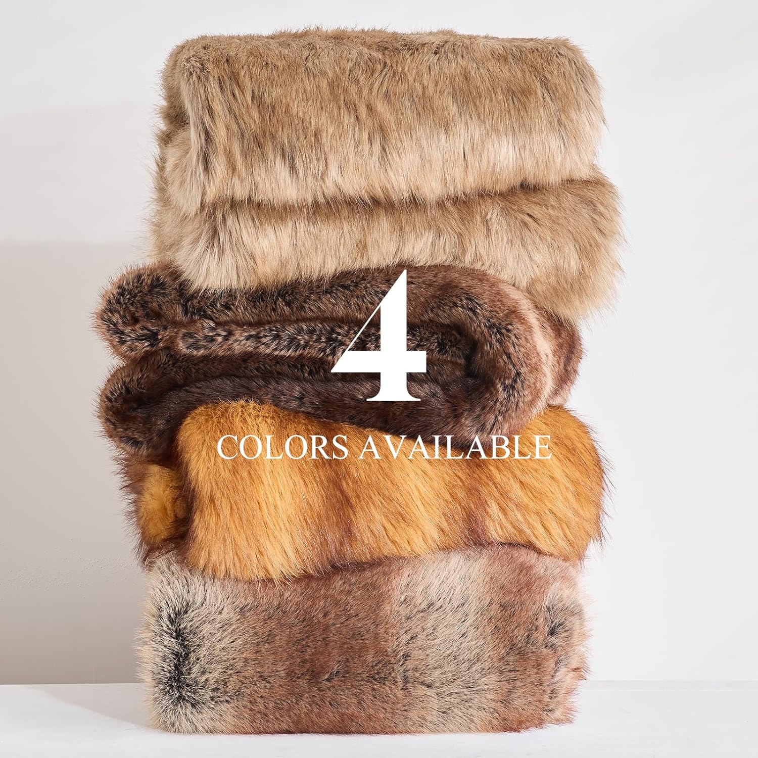 OMERAI Faux Fur Blanket, Ultra Soft Luxury Fuzzy Throw Blanket, Long Pile Plush Cozy Warm Decorative Blanket for Couch, Sofa, Chair, Bed, Heavy Weight, 60" x 80", Golden Amber Fox - Image 7