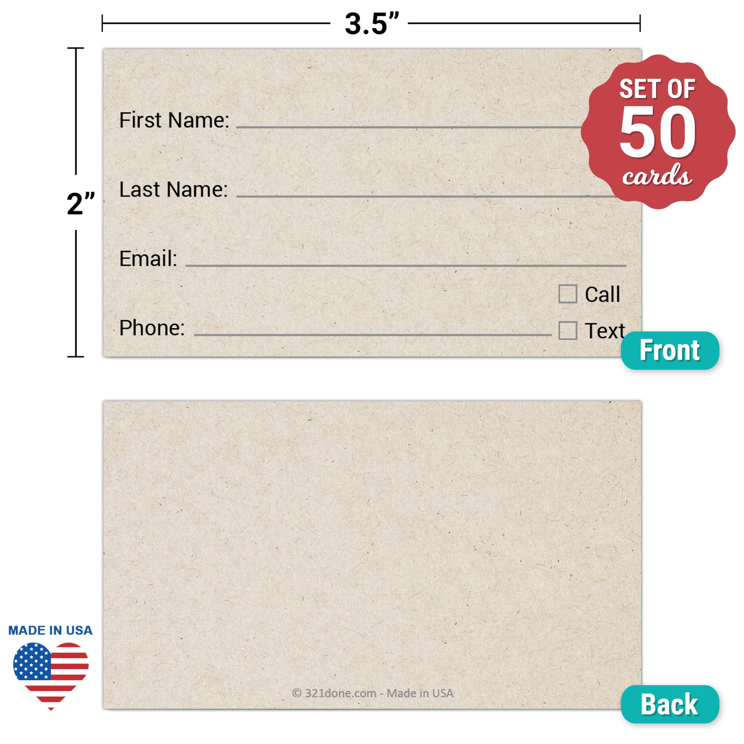 Snapklik.com : Contact Cards, Made In USA - 3.5x2, Client Profile Card ...