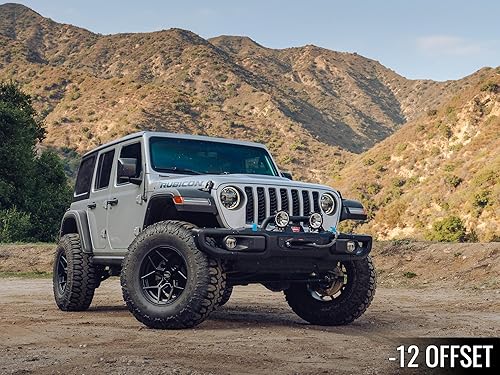 Miniatura 2 de RockTrix RT105 - Rueda de 17 pulgadas compatible con Jeep Wrangler JK JL patrón de pernos de 5 x 5 17 x 9, 2.815pulgadas, también compatible con