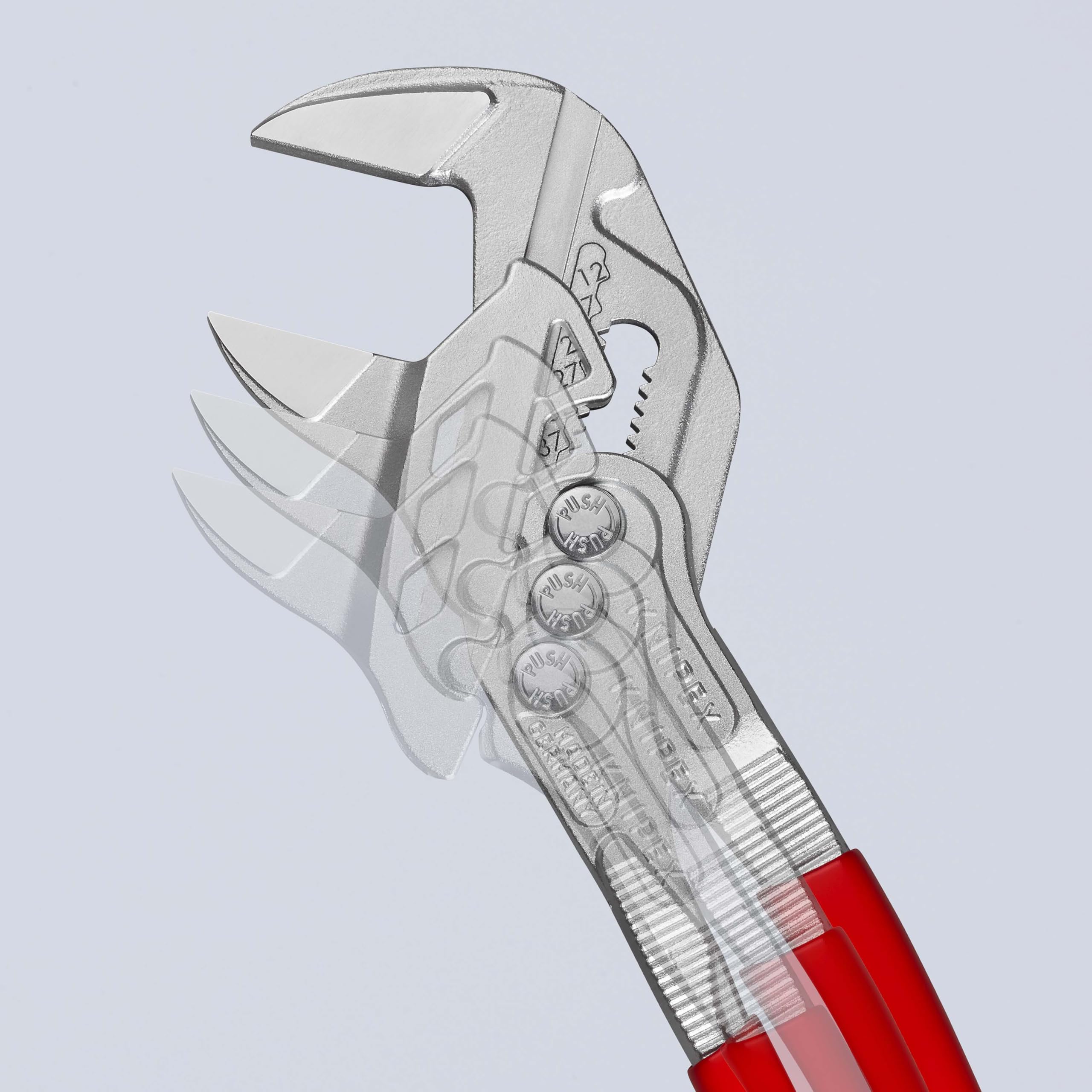 KNIPEX Zangenschlüssel 250 mm verchromt stufenlos bis 52 mm Feinverstellung per Knopfdruck