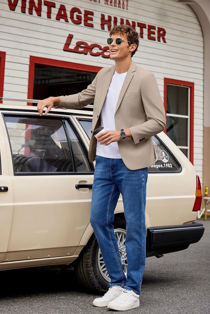 Suit Jacket Men COOFANDY Men's Casual Linen Sport Coat Lightweight