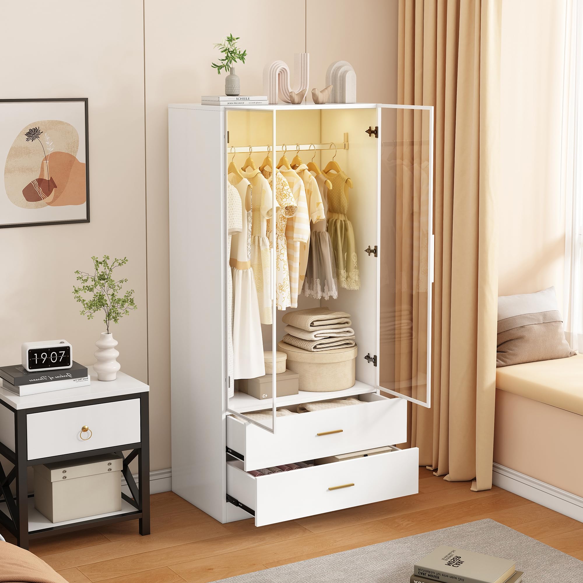 armoire chambre adulte éclairage led