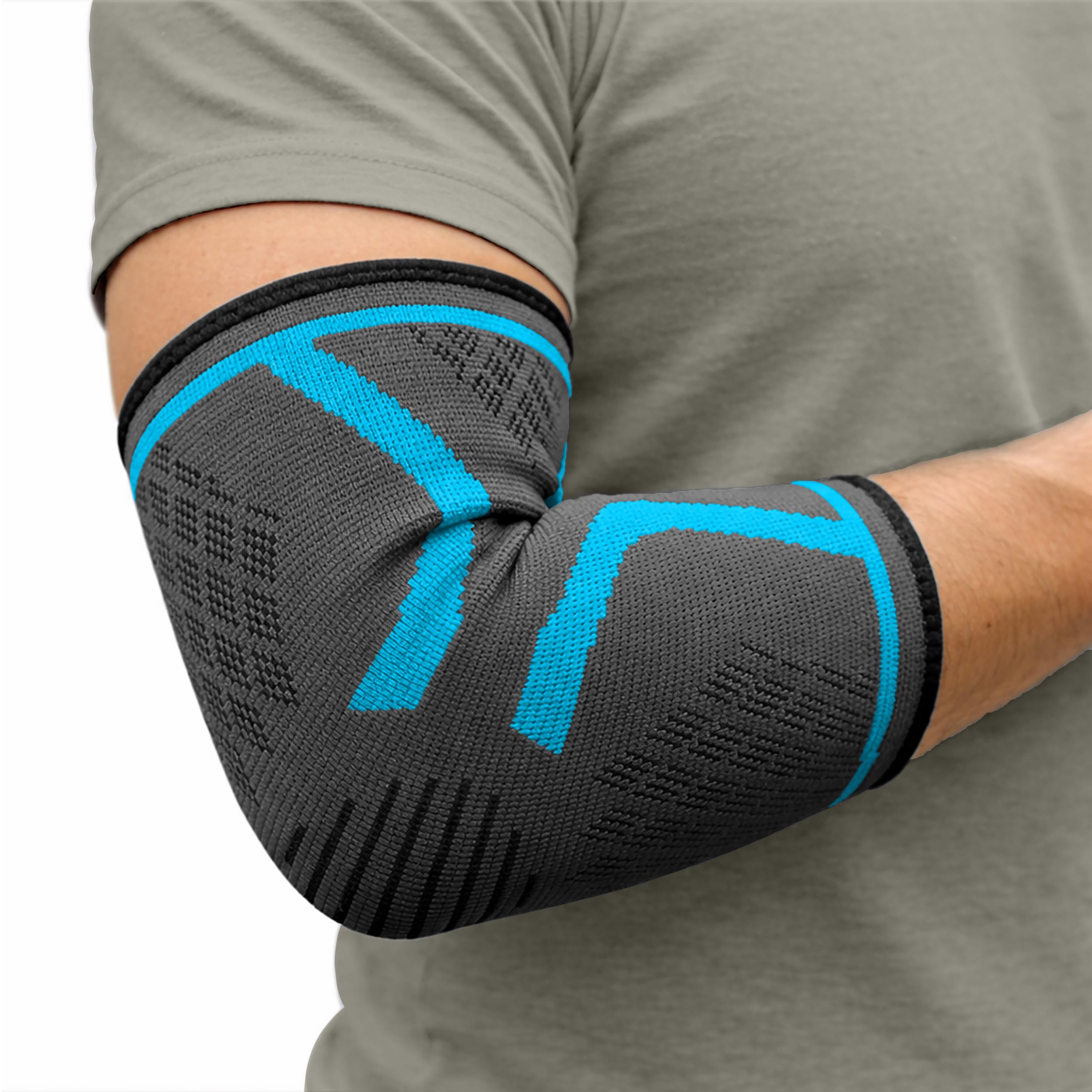 360 RELIEF Ellenbogenbandage für Herren und Damen - 1 Stück Kompression Ellbogen Stütze für Sports, Gym, Tennisarm - Ellenbogenschoner Geeignet für Rechts/Links Arm mit Wäschenetz