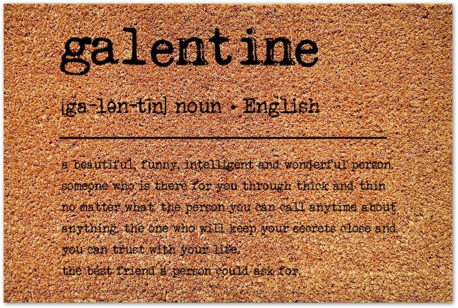 JuneLucky Coir Door Mat Rectangular Galentine Definition Dictionary Word Meaning