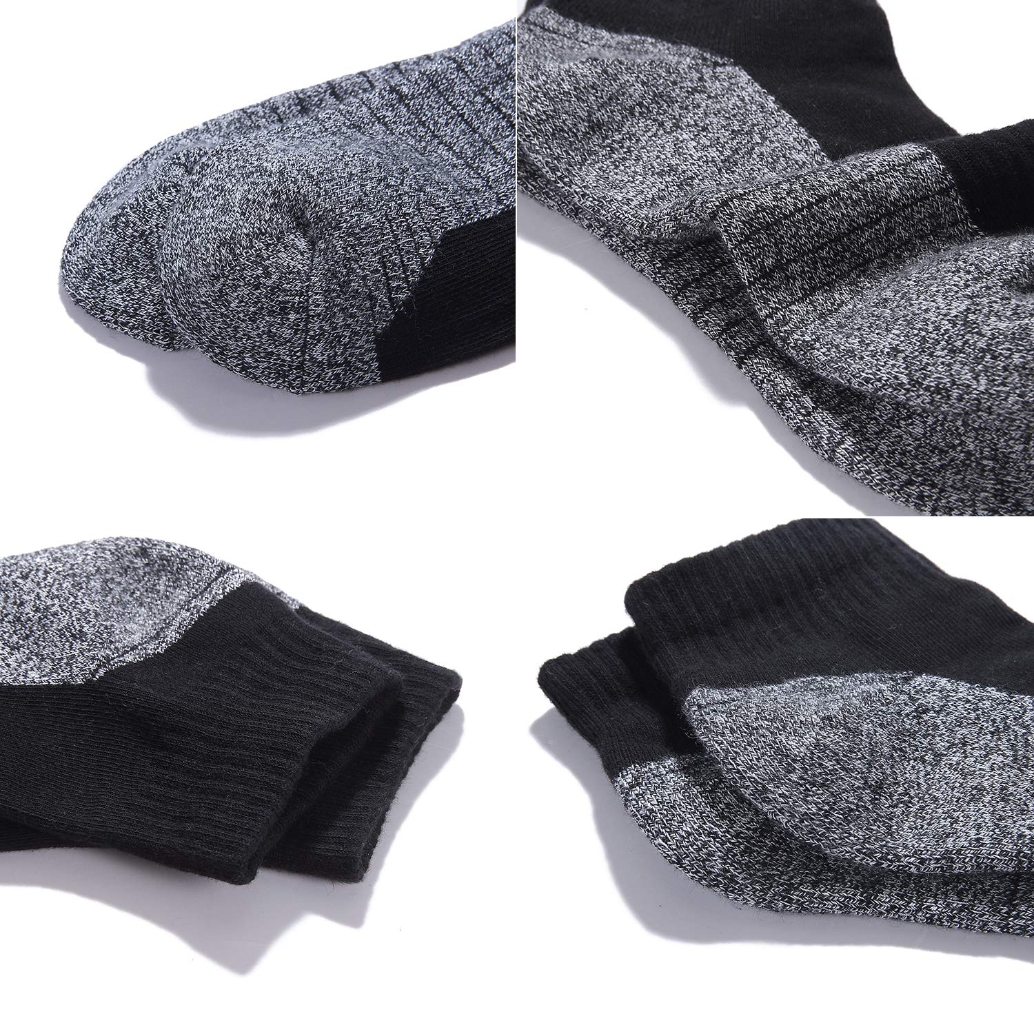 Begrily Lot de 6/8 paires de chaussettes de sport en coton épais pour homme - Chaussettes basses confortables pour la course à pied, le sport, le travail décontracté