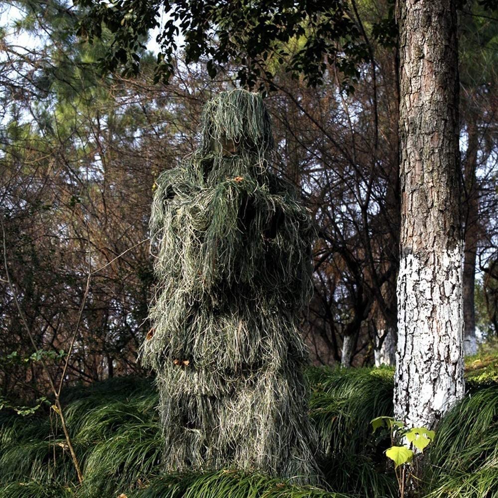 Woodland Camouflage Suit, Tarnanzug Camo Camouflage, 3D Camouflage Jagdbekleidung für Militär, Paintball, Airsoft, Wildlife-Fotografie, Ghillie Zubehör Tarnumhang