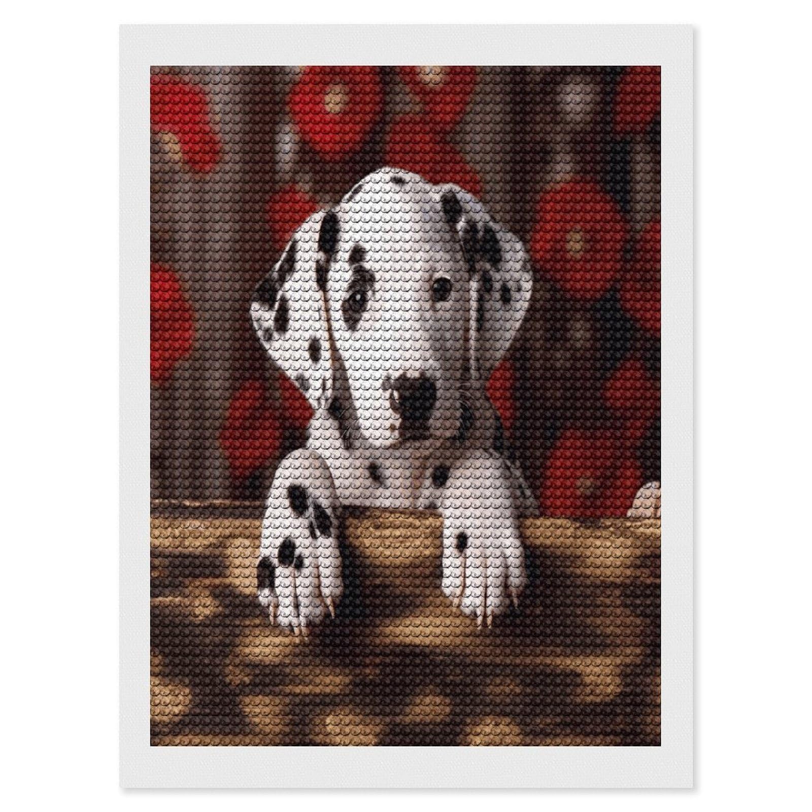 JTREHY Dalmatian Puppy Diamond Art Kits Personalized DIY Round Diamond Painting Kits for Beginner Full Drill Diamonds Dots Paintings for Adults Gem Art Crafts Home Decor
