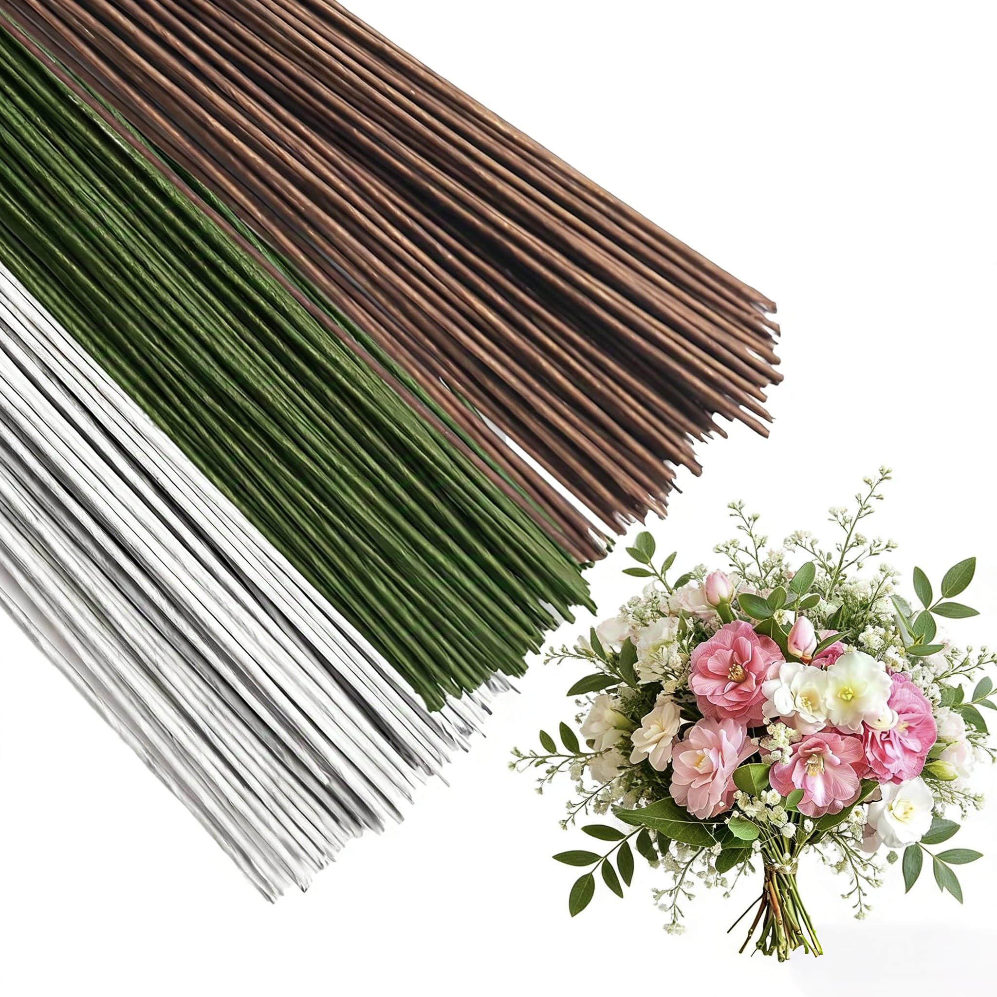 GMBANK 300 Pcs Floral Wire, Florist Wire Stems