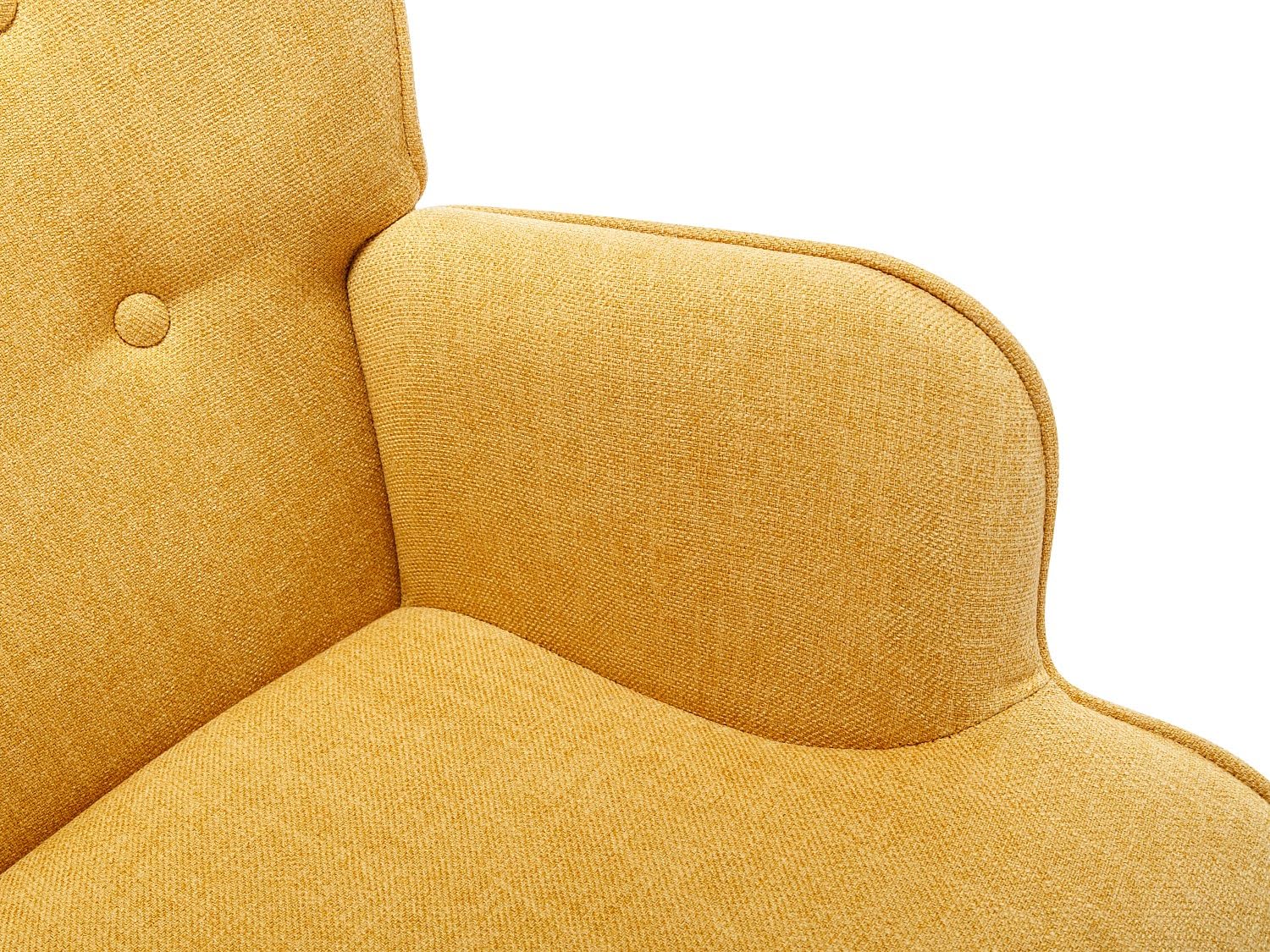 Vente-unique - Fauteuil à Bascule en Tissu chiné Jaune Moutarde ELMINA II