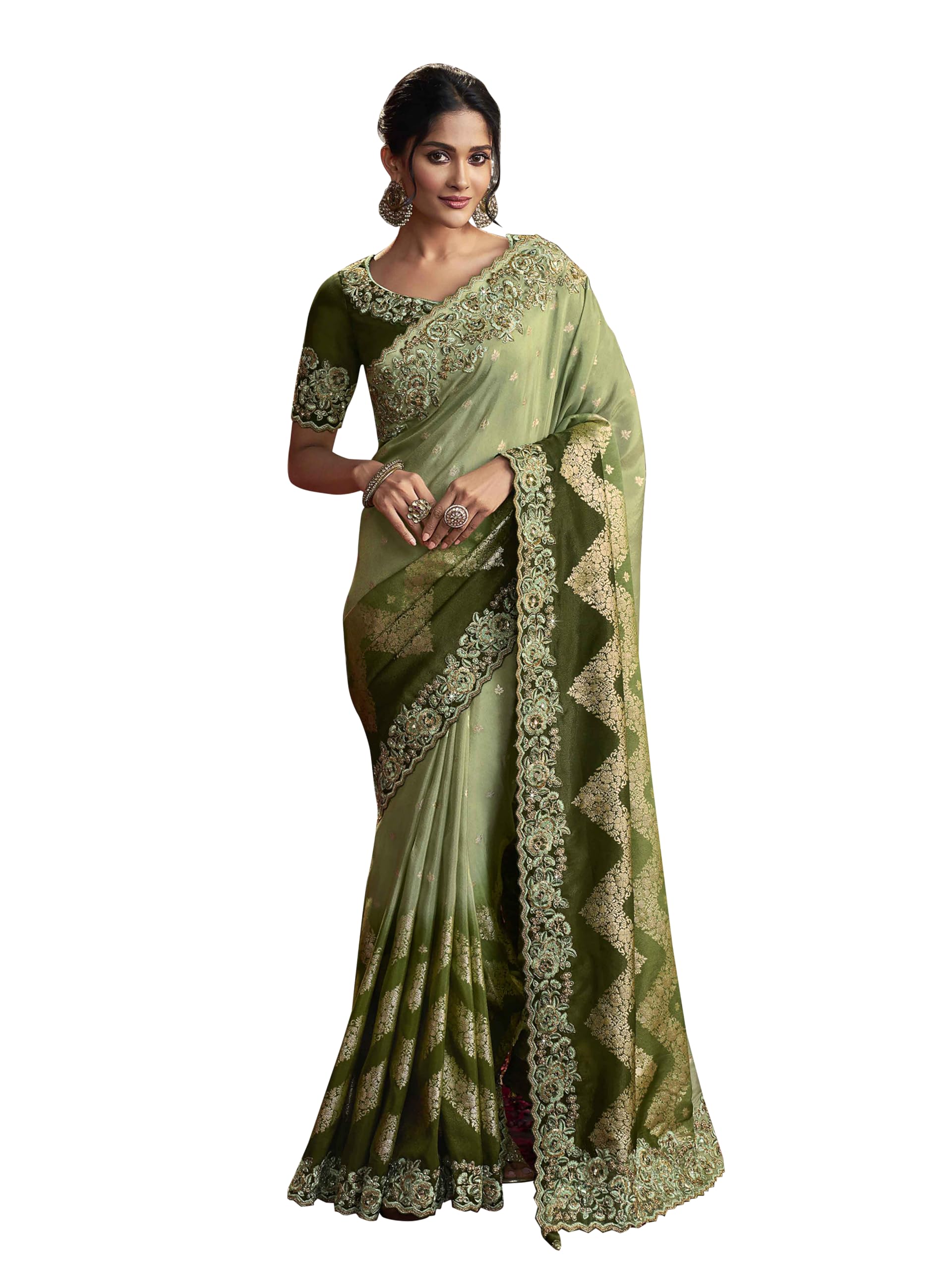 Saree de seda jacquard indio ropa de fiesta mujer con blusa unstitched 6