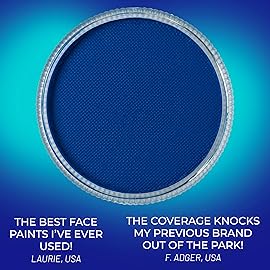 Blue Squid Face Paint Water Based Single Cake Professional Face Paint & Body Paint - Water Activated, Kids Adults Face Painting for Costume, Halloween Makeup, Cosplay - Neon Blue Face Paint 30g