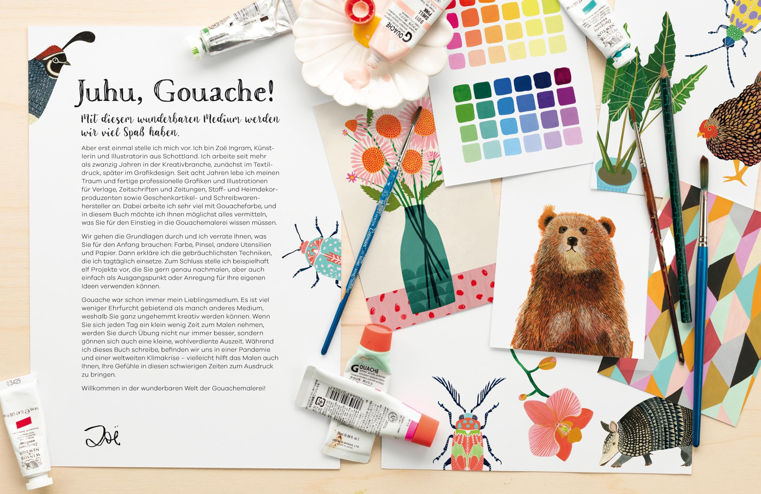 Oh My Gouache! Der Anfänger-Guide fürs Malen mit Gouachefarben. Farben mischen, Maltechniken lernen und 11 Projekte mit Goauche ausprobieren – für alle, die basteln, malen und zeichnen lieben!
