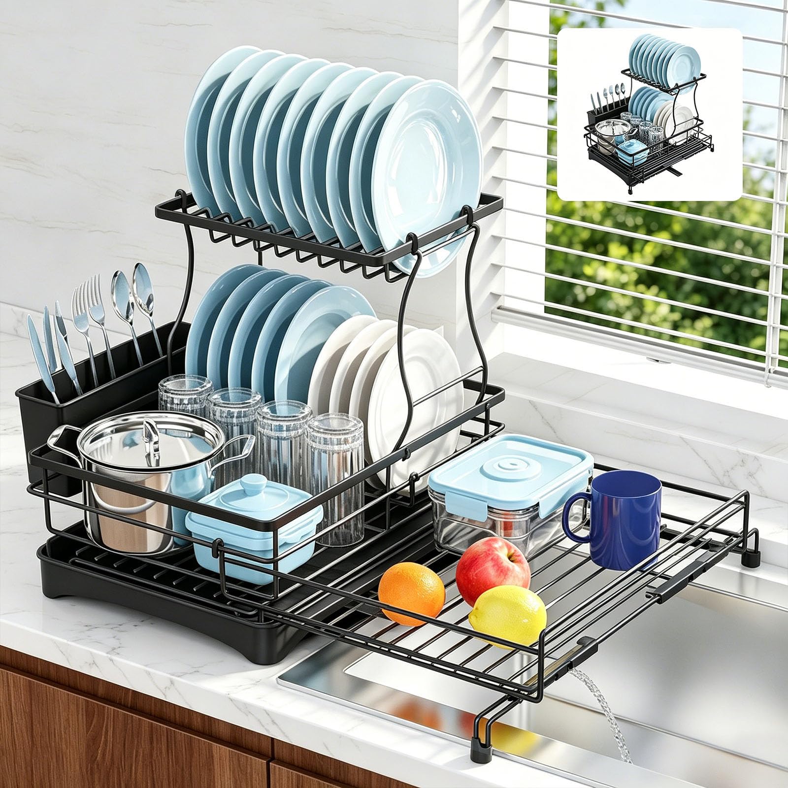 Photo 1 of DRGIULOI 2-Tier Extendable Dish Drying Rack