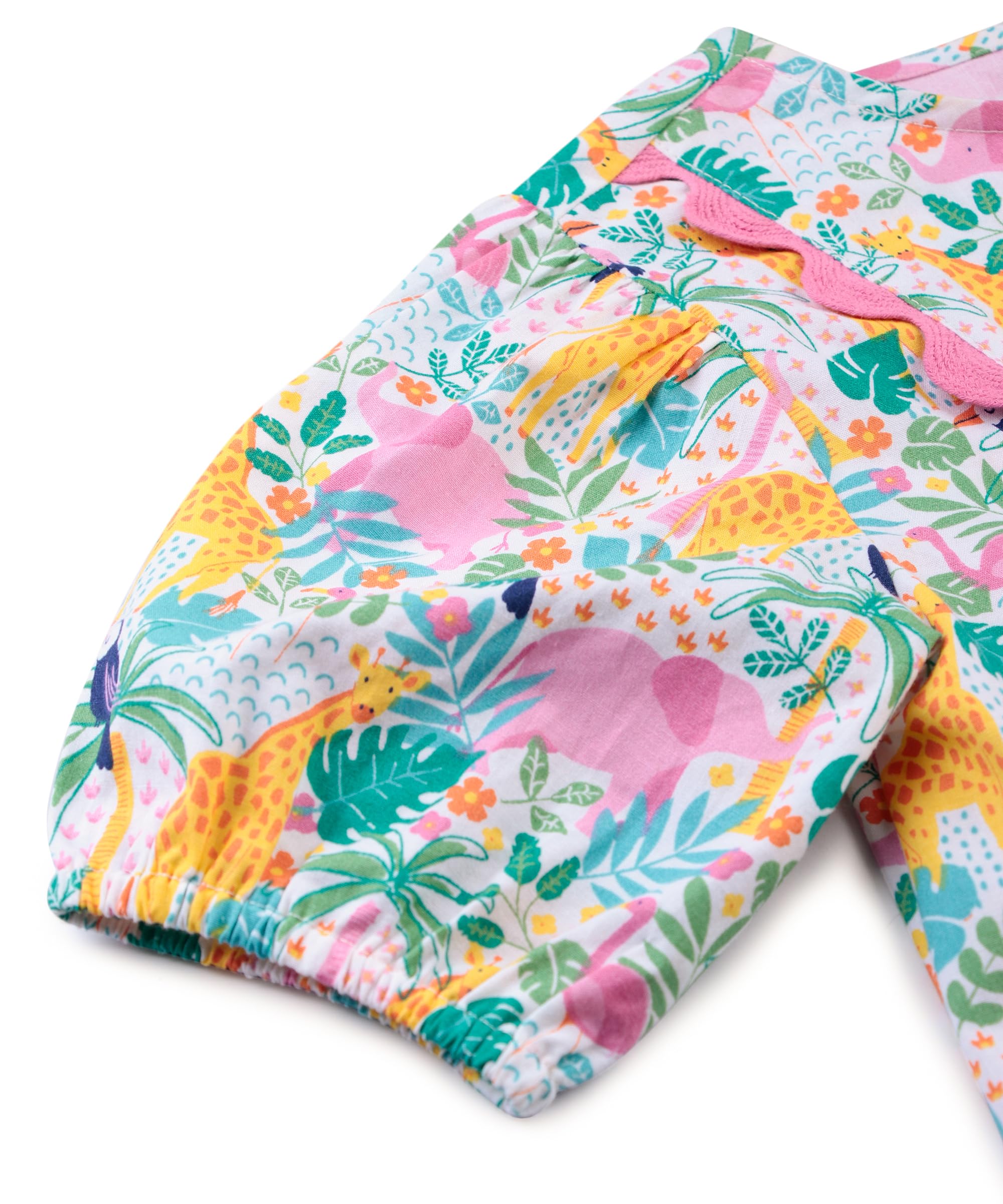 Beebay Kids Girls Tropical Print lace Detail Dress Multicolour 2