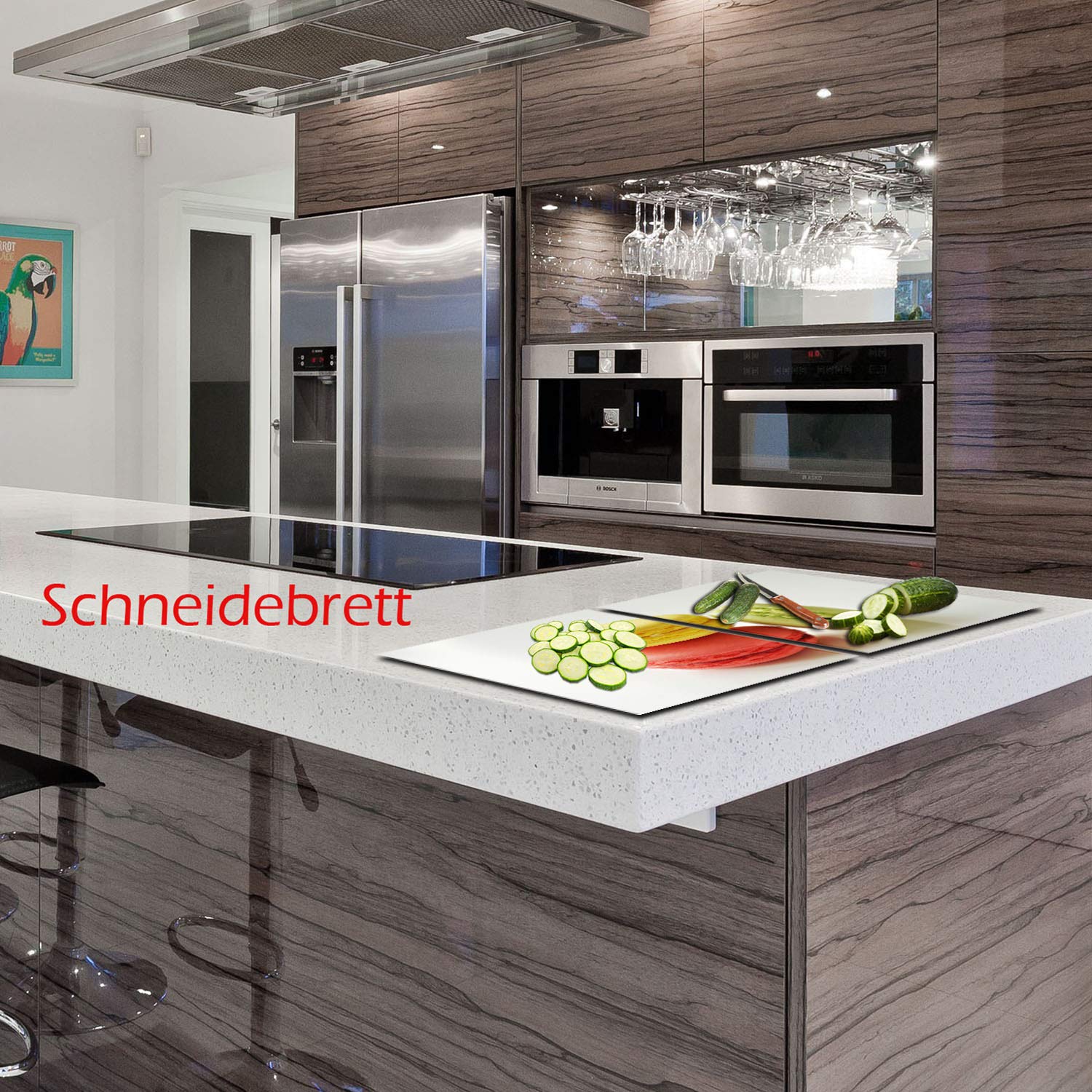 Placa para cubrir la vitrocerámica, 2 piezas, 2 x 40 x 52 cm, para cocinas de inducción, multicolor