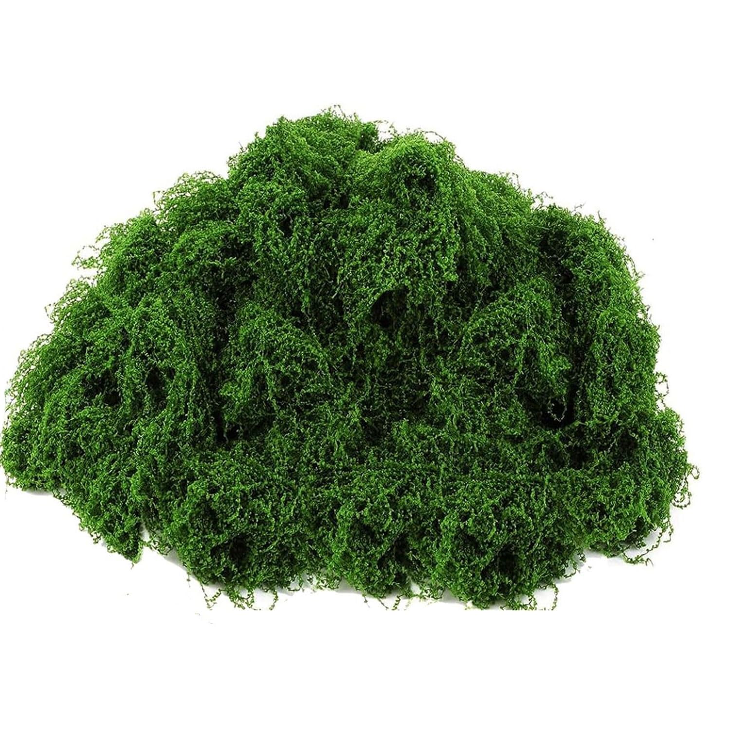 DIWAL Realistic Artificial Fake Moss for plant pots, Dark Green Faux Preserved Moss for crafts Indoor Planters Fairy Garden Outdoor Home Decorating Model Making(100g)
