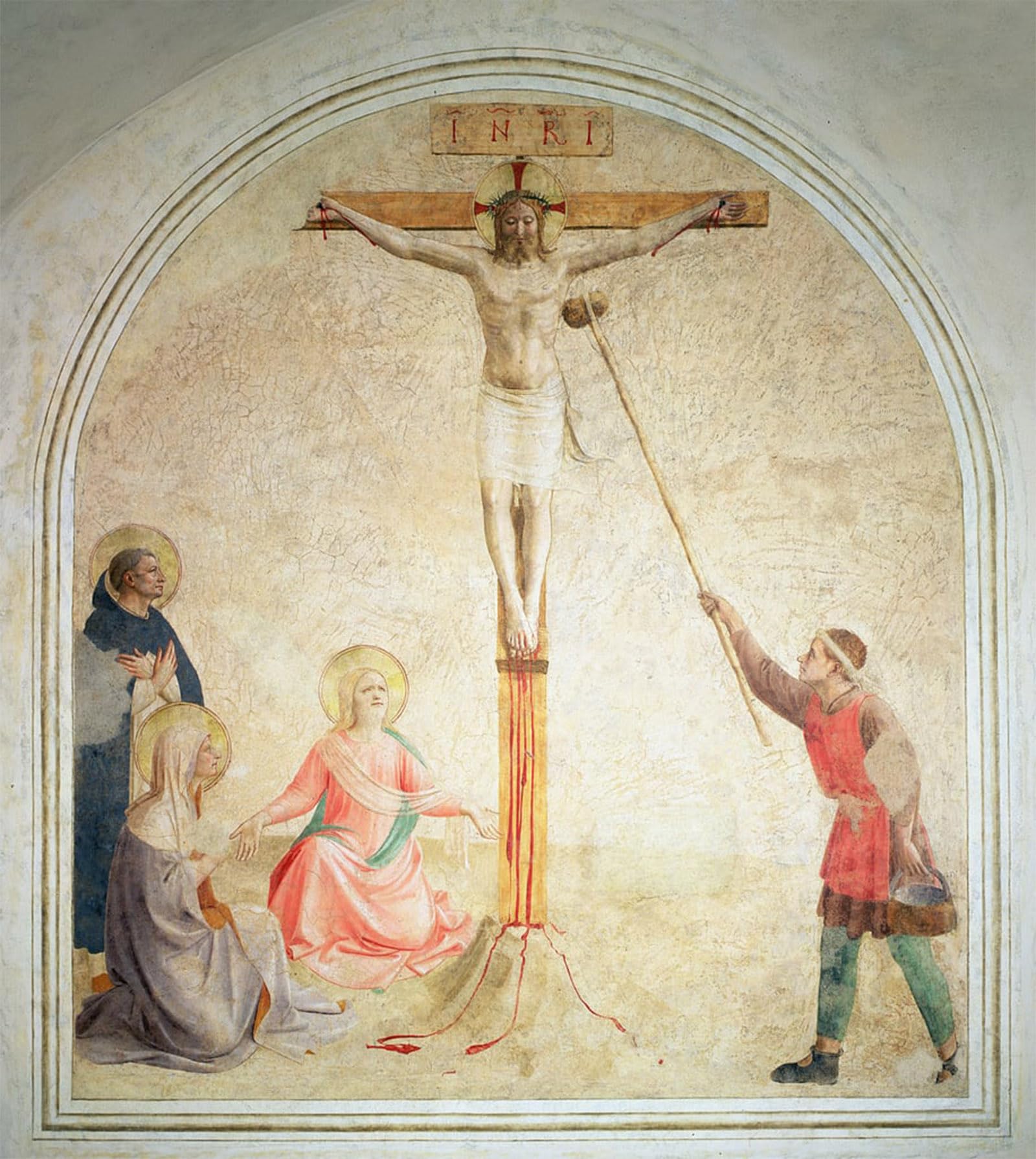 ARTXLXXBN Famous Painting Canvas Artwork Graffiti Print the Crucifixion with the Sponge bearer by Fra Angelico Portrait Canvas Image for Home Decor 60x90cm
