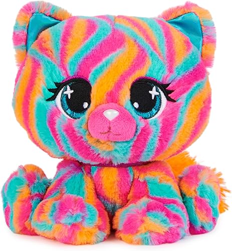 GUND P.Lushes - Peluches de moda de diseñador, gato Emelia Vento de alta calidad, color rosa y azul, 6 pulgadas