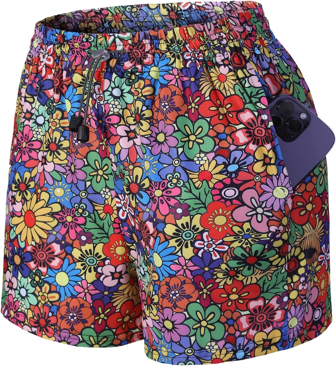Women's Running Shorts with Pocket 2 in 1 Athletic Workout Gym Shorts