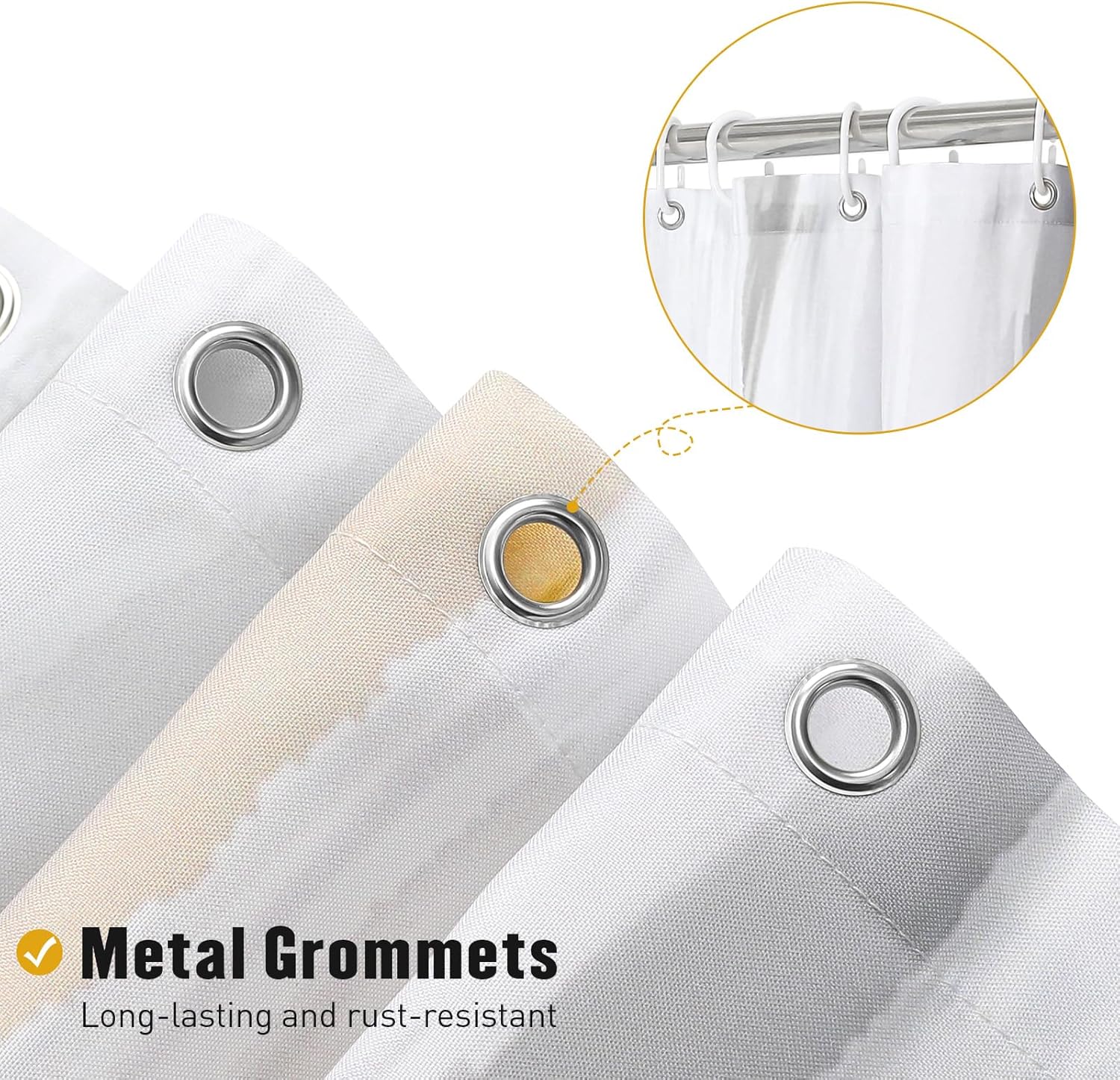 MitoVilla Abstract Extra Long Shower Curtain Set 72 x 84, Modern Ombre 84 inch XL Shower Curtains for Chic Vintage Bathroom Decor, Brush Strokes Oil Painting Fabric Shower Curtain, Black