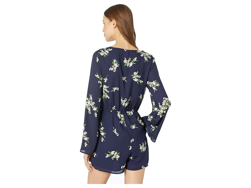 

Cupcakes and Cashmere Dorene Floral Printed Romper (Ink) Women's Jumpsuit & Rompers One Piece, Navy